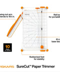 Precision Paper Trimmer With SureCut Wire Cut Line And TripleTrack System with swing-out arm extended