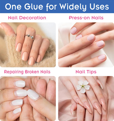 Ultra Fast Nail Glue For Nail Tips Acrylic Nails And Press On Nails With Built In Brush For Easy Application in four uses