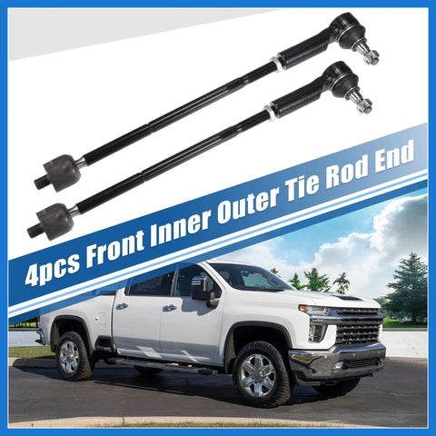 4Pcs Front Inner Outer Tie Rod Ends Kit For Ford Escape 2009 2012 And Mazda Tribute 2010 2011 Drag Link Steering Suspension Upgrade For A Smoother Ride And Dialed In Handling. black steel tie rod ends set