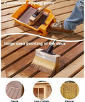 7.5-Inch Heavy-Duty Deck Brush Kit with 51 Inch Adjustable Extension Rods, 9-Inch Paint Tray with Liners, painting a wooden deck