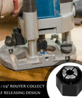 Router using the 2 Pack Router Collet Kit 1/4 Inch And 1/2 Inch Replacement Set For Dewalt 1613 1617 1618 Series Routers And DW621 DW616 DW618 DW622 DW626