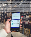 Rugged 5.5 Inch Touchscreen Handheld Barcode Scanner PDA For Warehouse And Logistics Workhorse in use in a warehouse.