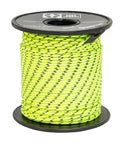 Yellow and black Dyneema Spearfishing Reel Line for Pacific Reels 150 Feet Long 1.8mm 600lb Break Strength on spool.