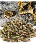 Close-up of galvanized screws and expansion tubes from Beefy Concrete Anchors and Screws Kit for Hollow Wall Drywall Fasteners 50 Sets