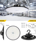 LED High Bay Light With Black Finish For Industrial Warehouses And Workshops Ultra Bright Energy Saving Ceiling Fixture