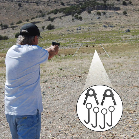 Beefy Heavy Duty AR500 Steel Shooting Target Stand Kit With 2 A Frame Brackets 4 Hooks Easy Assembly Target Hanging System For Rifle And Pistol Range Training