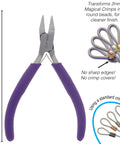 Epic All In One Crimping Kit With Pliers, 4.5-inch tool for jewelry making, showing smooth crimps without rough edges.