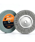 Heavy Duty Six Inch Sixty Grit Silicon Carbide Grinding Wheel Paired With Hardcore Carbon Steel Wire Brush Set For Bench Grinders