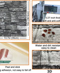 20 Pack 3D Wall Panels Peel And Stick Foam Brick Wallpaper Self Adhesive Faux Stone Wall Panels Black 3D Brick Tiles detail