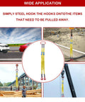 Heavy Duty Polyester Bridle Lifting Slings With Durable Hooks, 3.3 Feet Two Leg Rigging Strap in various applications for heavy lifting.