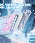 Top Shelf Compact Wired Gaming Keyboard With Hall Effect Magnetic Switches And 8Khz Polling Rate Delivering Blazing Response showing CNC aluminum alloy with RGB lighting.