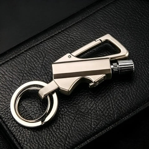 Ultimate Reusable Waterproof Survival Lighter With Multitool Keychain And Bottle Opener For Outdoor Camping Hiking And Emergency Kits on black surface