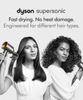 Supersonic Hair Dryer No Heat Damage With 5 Attachments Including Diffuser And Styling Concentrator in use on different hair types