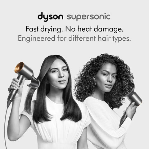 Supersonic Hair Dryer No Heat Damage With 5 Attachments Including Diffuser And Styling Concentrator in use on different hair types