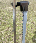 AR500 Combatant Silhouette Steel Target 18 By 30 Inches With Three Eighths Inch Thickness And Center Mount Hole Plus T Post Topper Hook