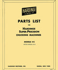 HC And HCT Chucking Lathe Parts Manual For Serial Numbers After 100 front cover showing title and Hardinge Elmira N.Y. logo