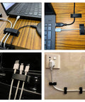 Self Adhesive Cable Clips 50 Pack Cord Organizer Wire Clips for Desk Wall TV Under Desk PC Home Office Car in use