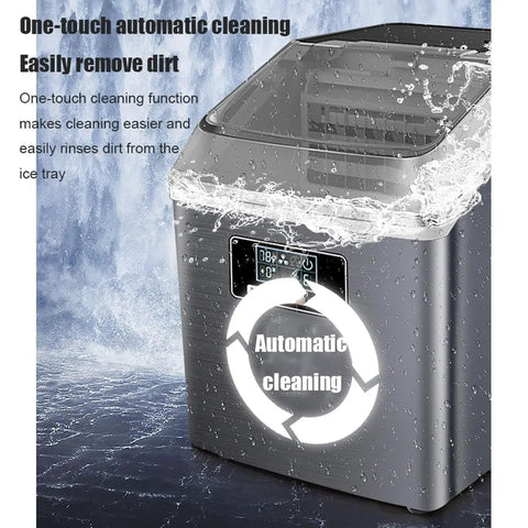 High Octane Countertop Ice Maker Cranks Out Top Shelf Cubes At Record Pace With Up To 25kg Daily Output And Integrated Water Line Hookup For Parties That Never Sleep And Chill Vibes Only, featuring one-touch automatic cleaning.