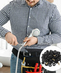 Man using Faucet Washer Repair Kit With 58 Pack Flat And Beveled Rubber Washers And Brass Screws For Quick DIY Leak Fix on shower.