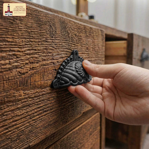 Hand pulling Matte Black Cup Drawer Pulls For Cabinets And Kitchen, Mystic Colonial Style Flat Black Cabinet Handles.