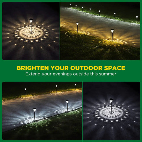 Super Bright Solar Path Lights Outdoor Waterproof 10 Pack Dusk To Dawn Up To 12 Hours Solar Powered Auto On Off LED Lighting