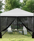 10x10 Ft Pop Up Canopy Mosquito Netting With Zipper Doors Universal Bug Screen Enclosure For Camping Patio And Backyard Create A Bug Free Outdoor Space While You Kick Back Black installed in garden