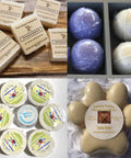 Ditch The Funk With These Crisp 4X6 Heat Shrink Wrap Bags Bulk 500 Pack Perfect For Soap Bars And Irregular Items Easy Pull Seal Odorless Shrink Film Keeps Merch Fresh Zero Stank Guaranteed with various soaps and bath bombs.