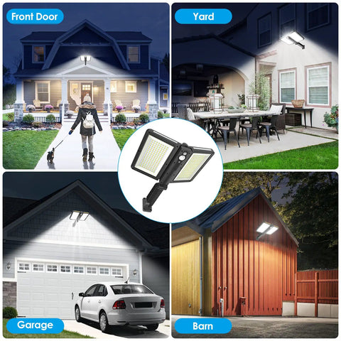 Crazy Bright Solar Flood Light 6000LM With Motion Sensor IP65 Waterproof LED Outdoor Lighting for front door, yard, garage, barn