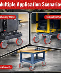 3 Inch Polyurethane Caster Wheels With Cast Iron Core Set Of 4 Beefed Up Industrial Replacement Wheels on machinery base, industrial cart, and workbench