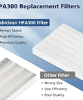 HPA300 replacement filters comparison highlighting 6 Pack HRF-R3 HEPA Replacement Filter For HPA300 HPA200 HPA100 HPA090 HPA5300 Series.