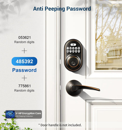 Keyless Entry Door Lock With Electronic Keypad Deadbolt Auto Lock Anti Peeking Password Backlit Easy Install Oil Rubbed Bronze