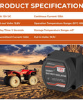 Dual Battery Isolator 12V 140 Amp Voltage Sensitive Relay VSR Kit for marine use with specifications displayed next to an ATV.