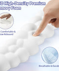 Cloud Wrist Rest Keyboard Pad With Memory Foam And PU Leather For Palm Support, close-up of white memory foam texture