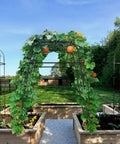 Heavy Duty Garden Arch Trellis For Climbing Plants Outdoor Metal Arbor Support For Raised Bed Cucumber Tomato Grape Plants Rust