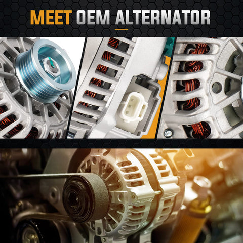 Alternator Replacement For F150 4.6L 5.4L 2004 To 2008 Not For SVT Lighting Heritage 2004 shown in close-up parts view
