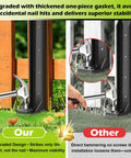 Comparison of 4 Pack Heavy Duty Fence Post Repair Kit With Ground Stakes For Fixing Tilted Or Broken Wood Posts Includes 32 Inch Stakes Galvanized Screws And Wrench Durable Post Anchor System For Fast Easy Home Fence Repair installation, showing improved stability with one-piece gasket.