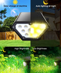 Solar Spotlight Outdoor Lights 700 Lumen IP67 Waterproof Adjustable 6 Pack Warm White 3000K Solar Powered 12 LED Bulbs demo