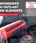 Heavy Duty Rust Inhibitor And Dielectric Lubricant Penetrant For Marine Auto Electronics And RV Gear Delivers Long Lasting Corrosion Shield For Bolts Cables Engines And Parts In A 16 Ounce Aerosol can held near engine