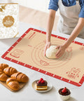 Extra Thick Non Slip Silicone Baking Mat 32 By 24 Inch With Dual Color Inch And Cm Measurements Rounded Edges Reinforced Border
