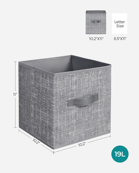 Rock Solid Foldable Storage Cubes Set Of 6, Durable 11 Inch Closet Organizers With Reinforced Handles Heavy Duty Textile Boxes Straight Up Gonna Organize Your Home Office Bedroom Walk In Closet Space Saver No Sweat Today