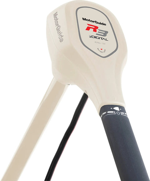 Chill On The Water With This Built Tough 45 Lb Peak Transom Mount Trolling Motor, featuring digital controls and a sturdy tiller.