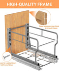 Premium Slick Under Cabinet Trash Pull Out Organizer Rack With Silent Soft Close Slides for 12x18 inch cabinetry installation detail.