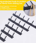 Heavy Duty Wall Mounted Coat Rack With Six Double Hooks Sturdy Metal Rail For Coats Purses Jackets And Backpacks Entryway Organizer In Black 17.1 Inch Long