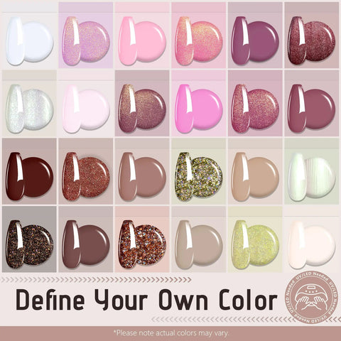 Solid Gel Nail Polish Kit With Ombre Colors 24-Color Hema Free Set With Pro Brush Soak Off LED Gel Nail Kit palette display