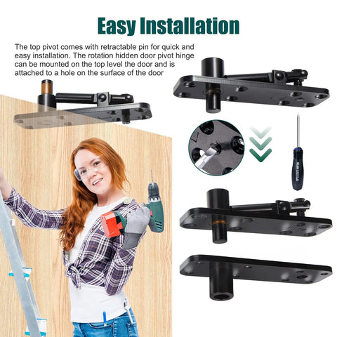 Badass Heavy Duty Hidden Door Hinge Built Like A Tank From 304 Stainless Steel featuring easy installation and pivot action.