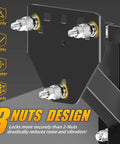 Spare Tire Mount For Utility Trailers With 3 Nut Design Heavy Duty Tire Carrier, close-up of nuts reducing vibration