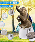 Lightweight Portable Travel Toilet For Camping And Hiking In Gray And White Large Capacity Inner Bucket Easy To Carry At About 6 Lbs