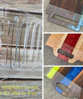 Six In One Charcuterie Board Handle Template Acrylic Router Guide For Carving Out Smooth Corner Grips On Cutting Boards And Serving Trays Street Tested Woodworking Jig with clear acrylic templates.