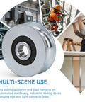 4 Piece U Groove Track Guide Bearings Set for Pulleys and Rails, U Type Roller Wheels, 40mm Outer Diameter, 8mm Bore, Alloy Steel, Heavy Duty, Easy Install, Smooth Rolling, Symmetrical Alignment, multi-scene use