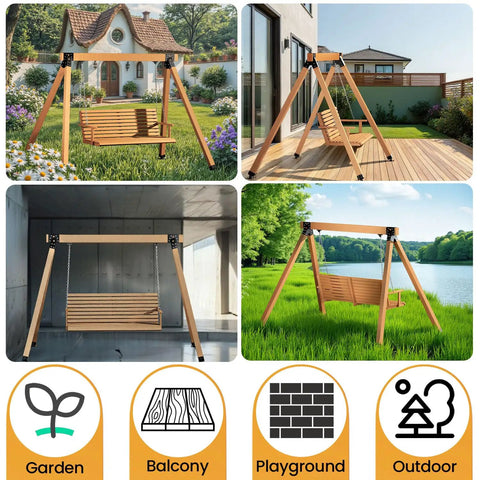 Heavy Duty Swing Set Brackets Kit With 2 A Frame Brackets And 2 Swing Hangers For Wooden Playsets DIY Backyard Playground Gear Mounting Parts And All Hardware For Easy Install